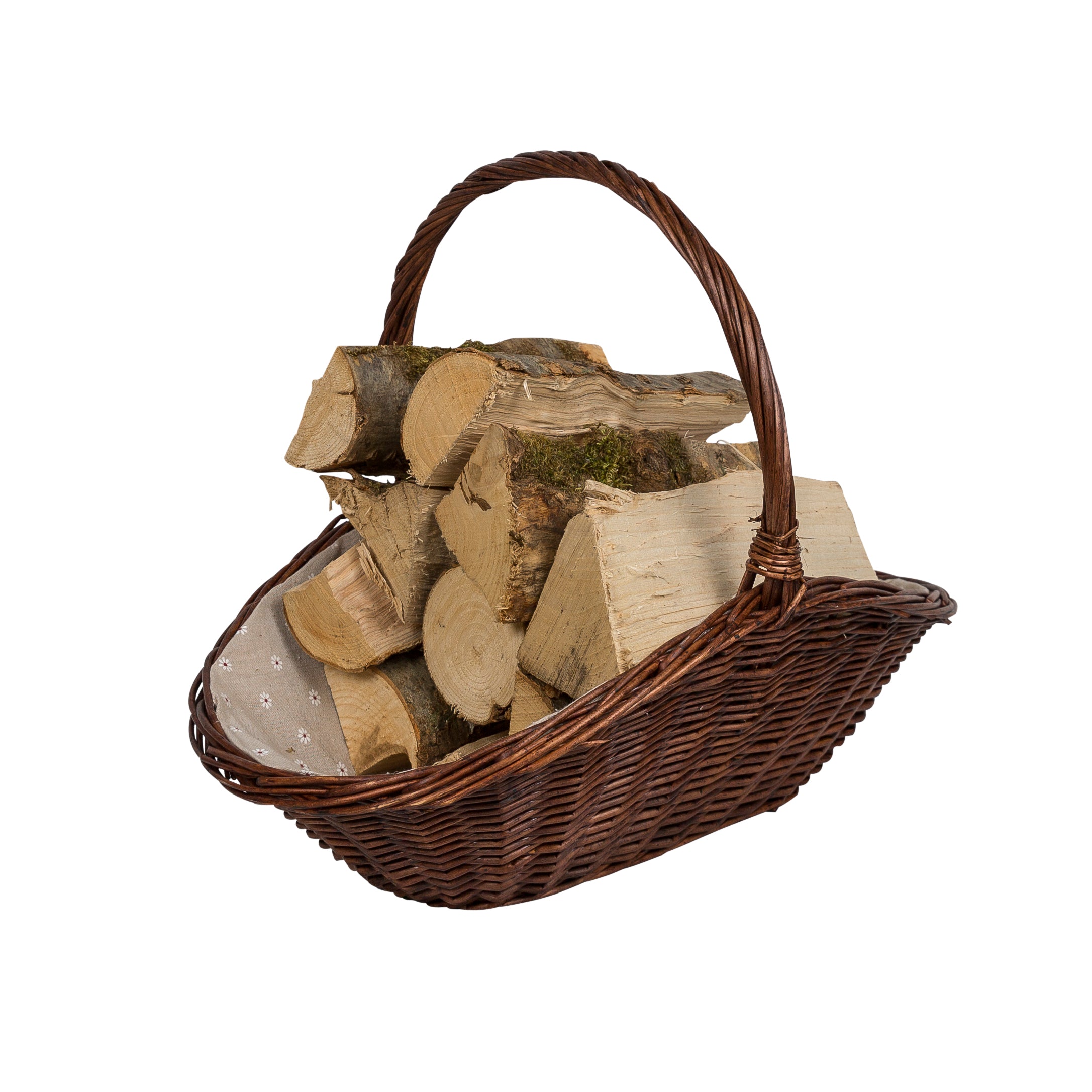 Image of Wicker basket holding firewood