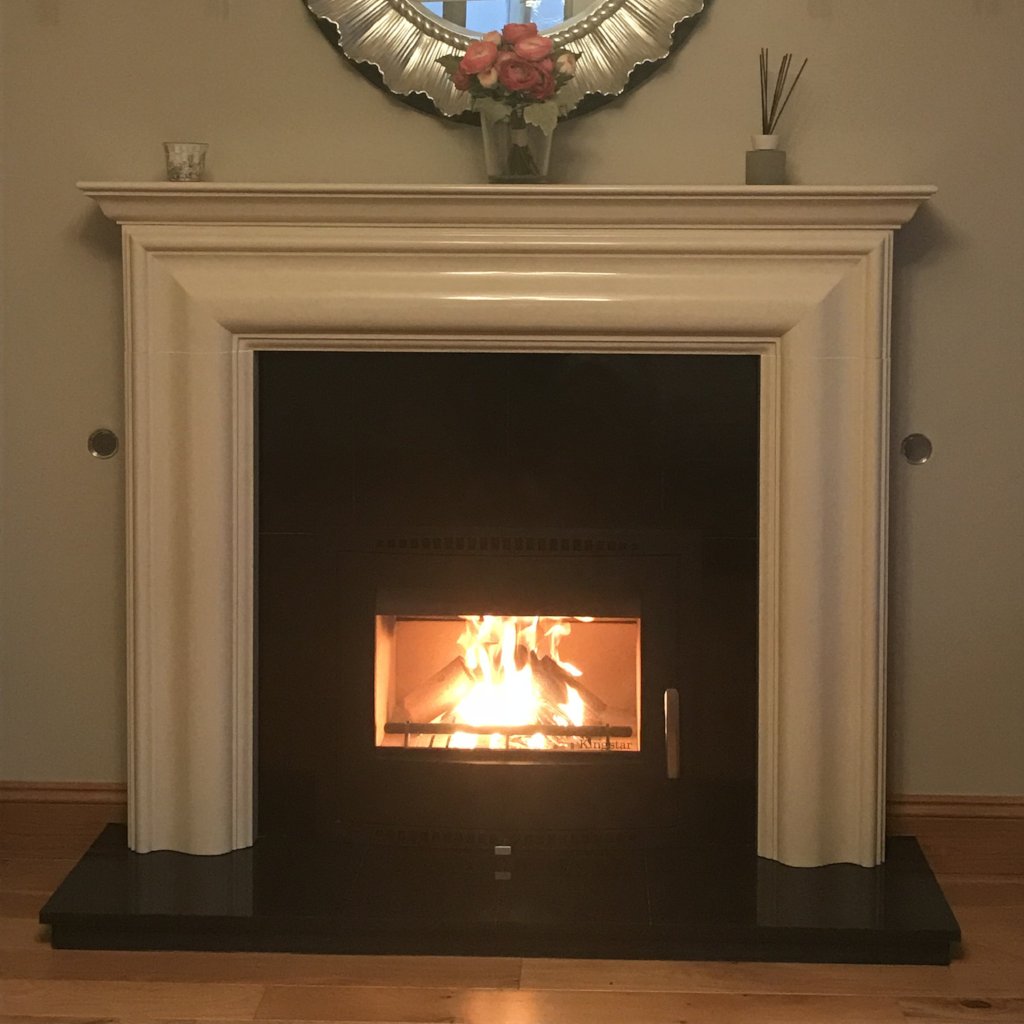 Image of Shannon Eco Stove with marble fireplace