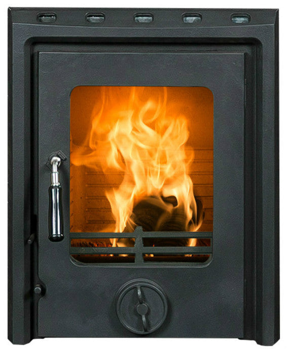 A front view image of The Kate non-boiler insert stove in matt finish