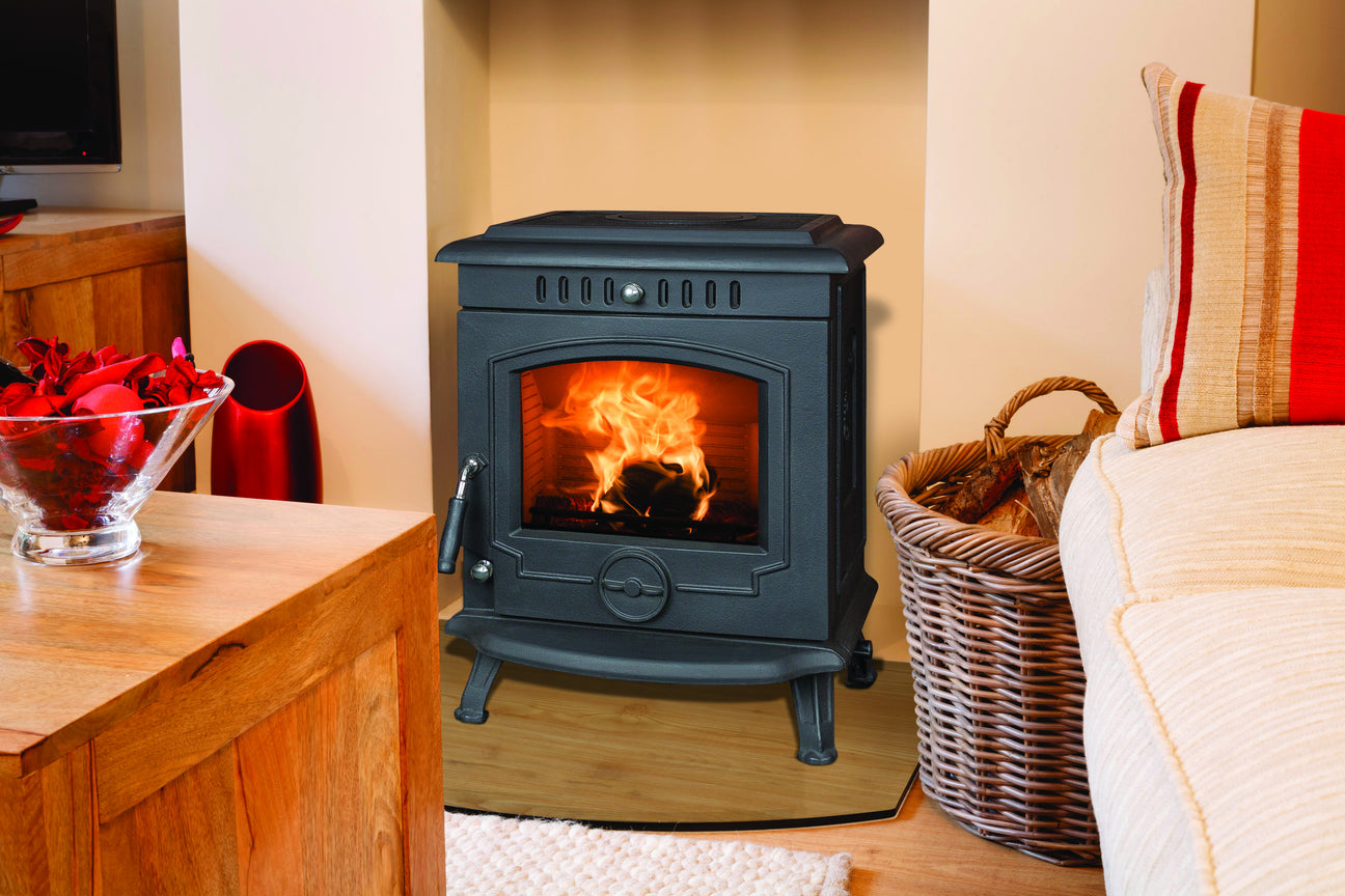 An image of The Fraser Free Standing Stove which can burn solid fuels.