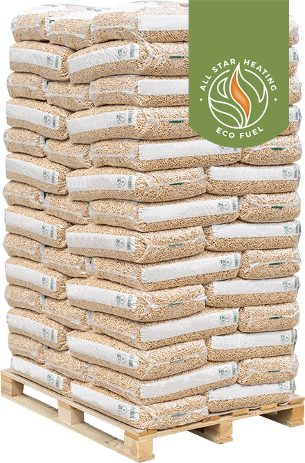 Image of a pallet of All Star Wood Pellets